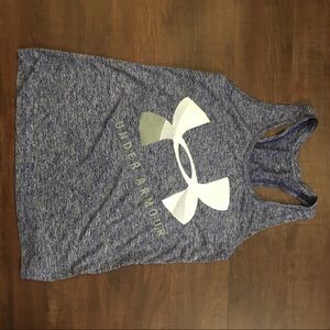 Blue Under Armor razor back tank top